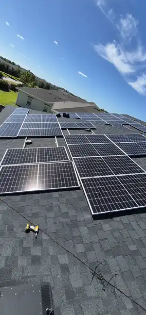 DEPI Solar technician verifying system performance, Florida