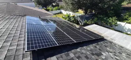 DEPI Solar technician assessing panel condition, Florida